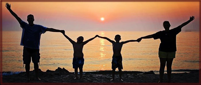 Familie am Strand